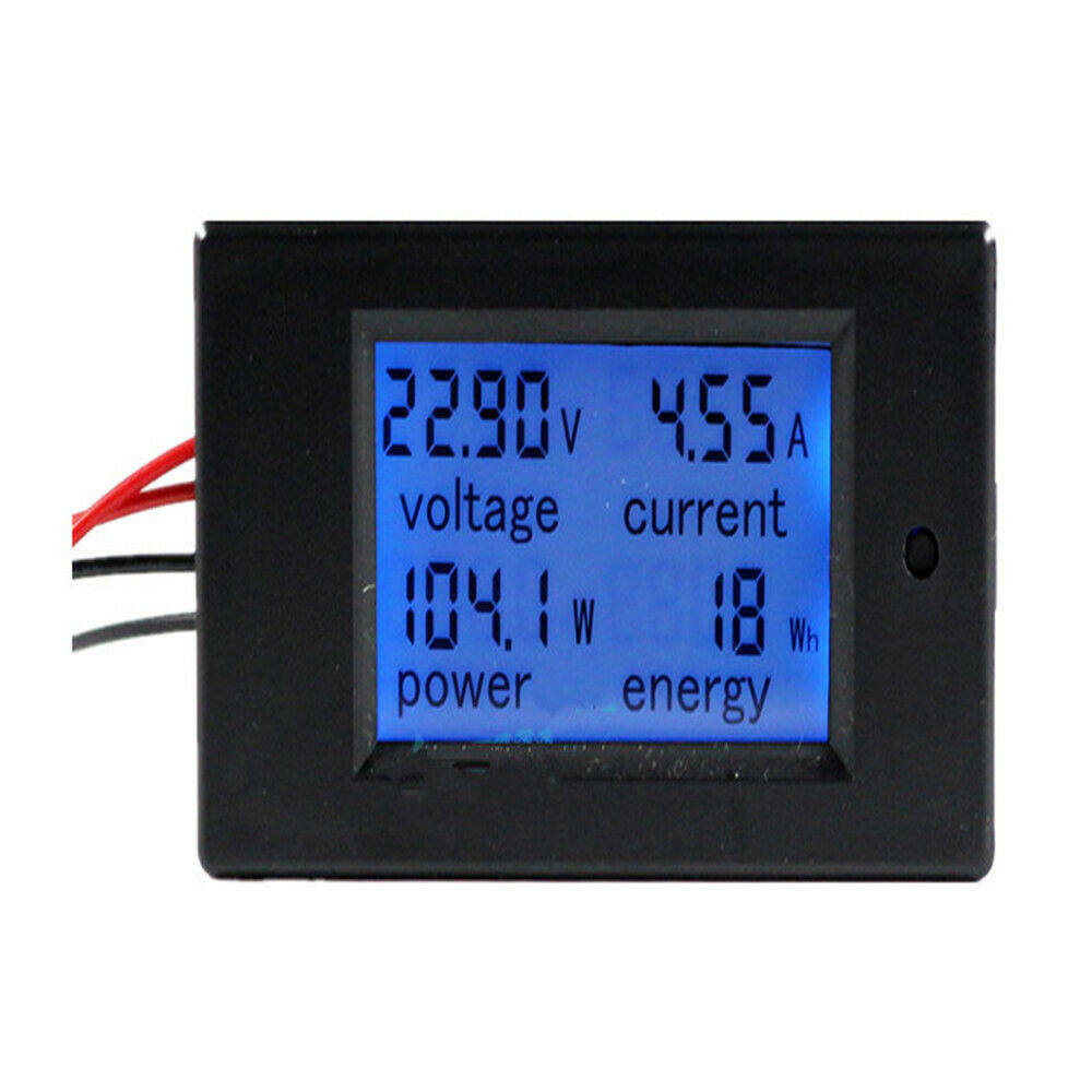 DC 20A LCD Combo Meter Voltage Current KWh Watt Car Battery Pannel Power Monitor