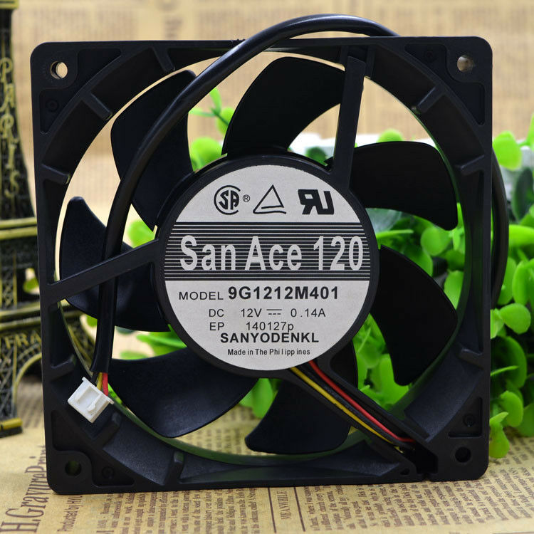 For 1pc SANYO 9G1212M401 fan 12V 0.14A 12025 3pin