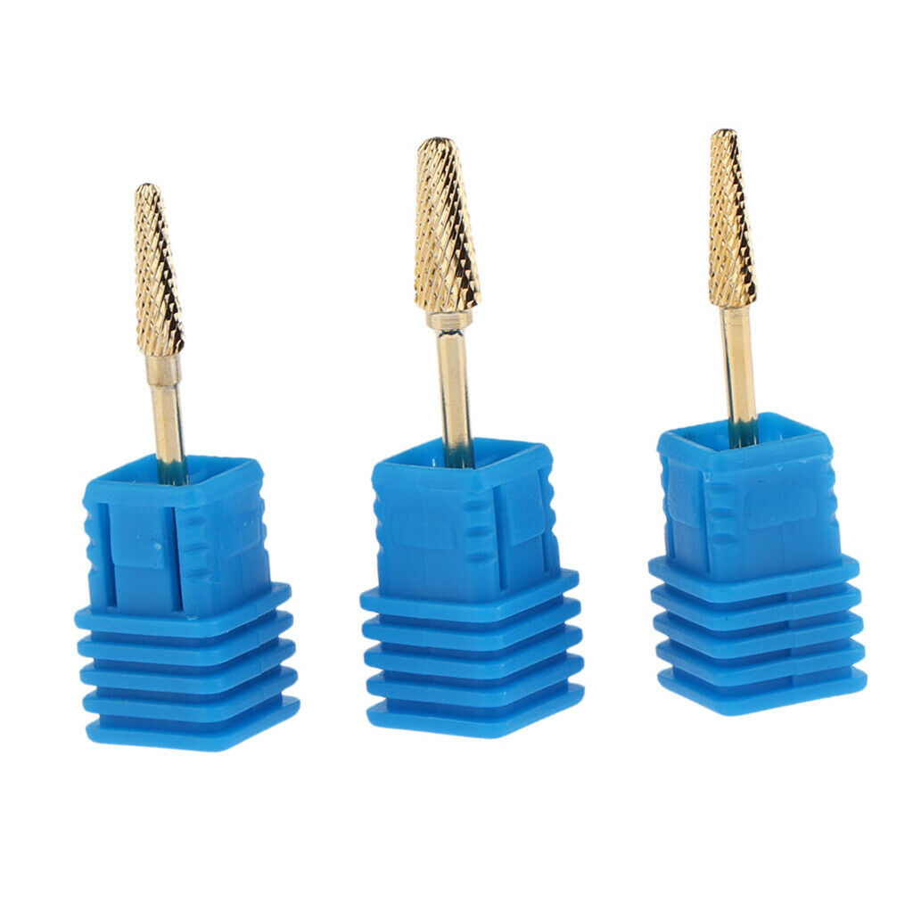 3Pcs Carbide Nail Drill Bits, Less Dust Cuticle Cleaning And Acrylic Gel