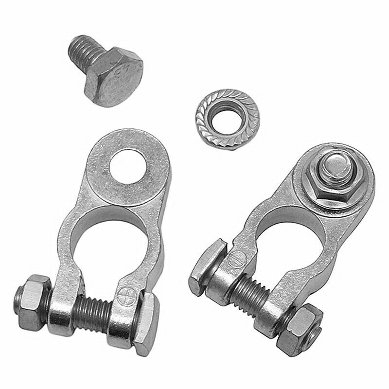2PCS Car Battery Clamp Terminal Connector Aluminum Zinc Pile Head 16-18mm Copper