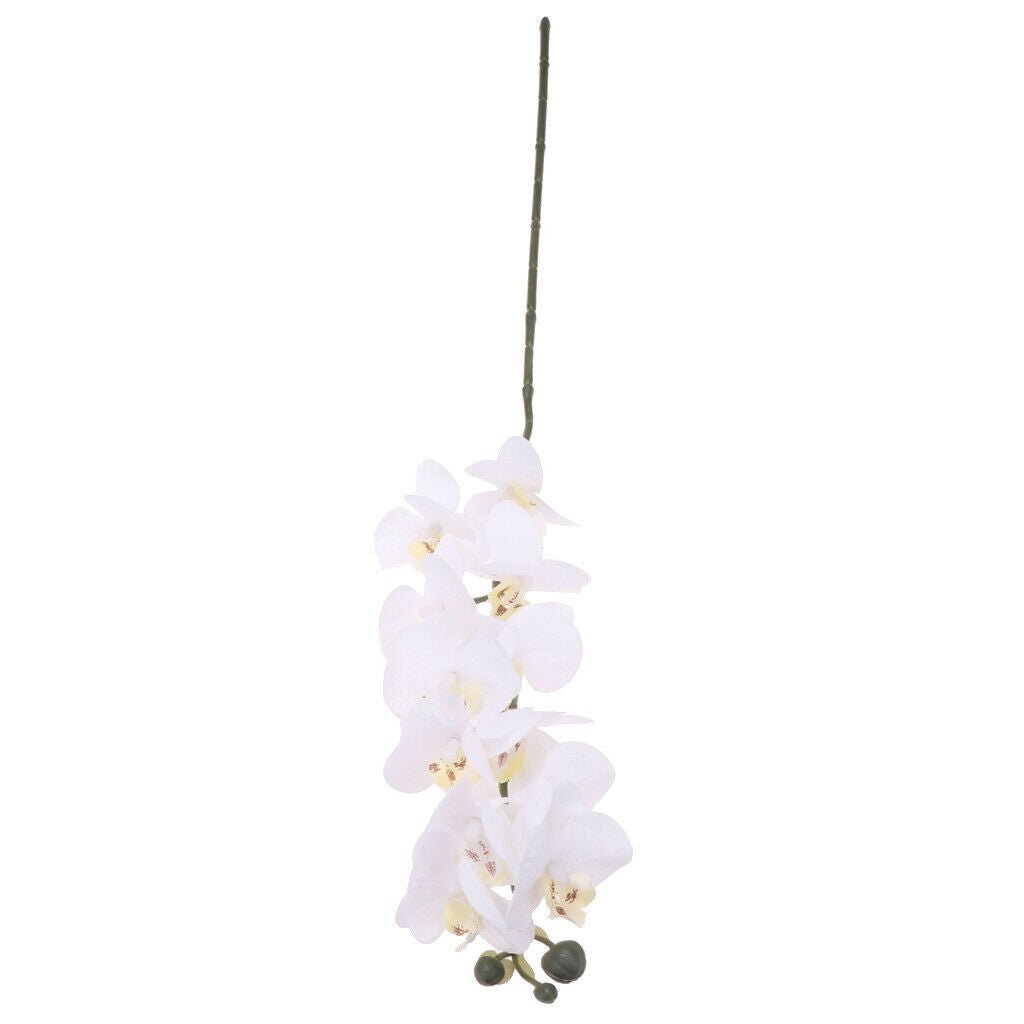 10pcs Artificial Floral Phalaenopsis Orchid Plants Home Garden Decoration White