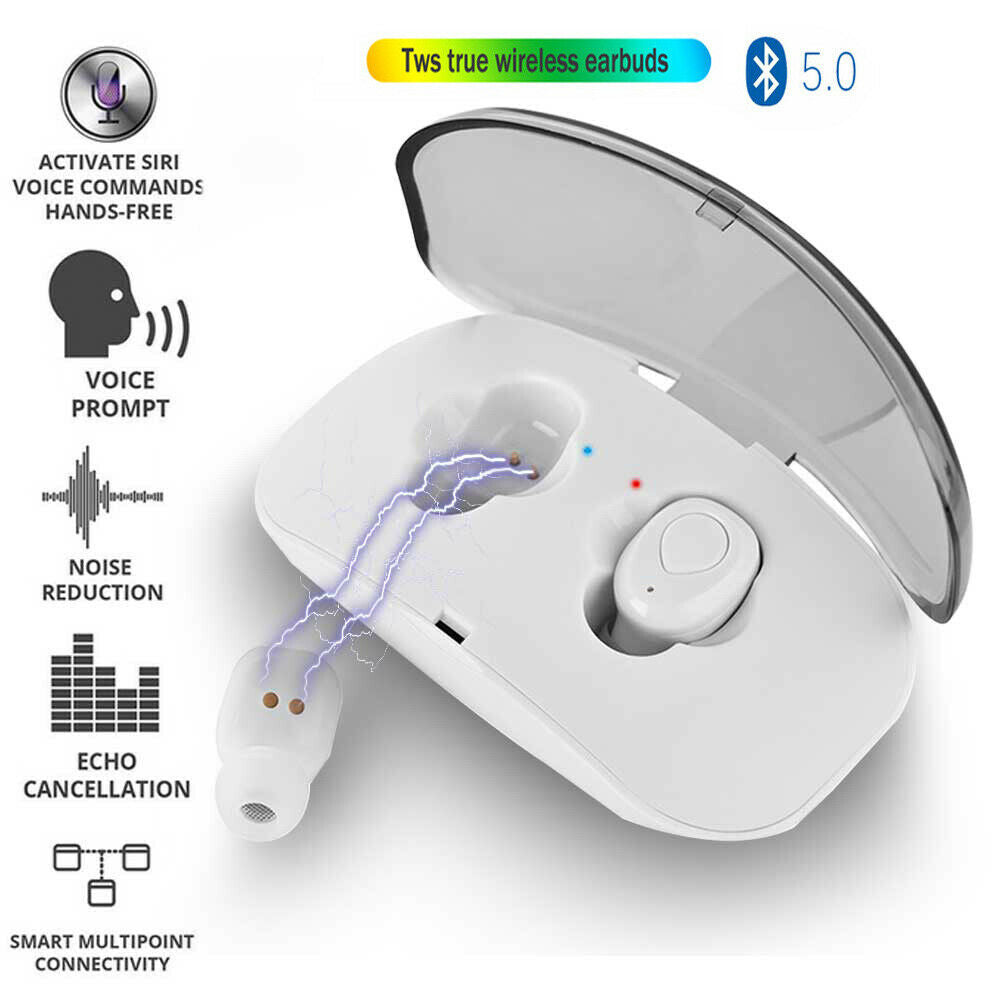 1pc X18 TWS Bluetooth Headset 5.0 Double Ear Mini Wireless with Charging Box
