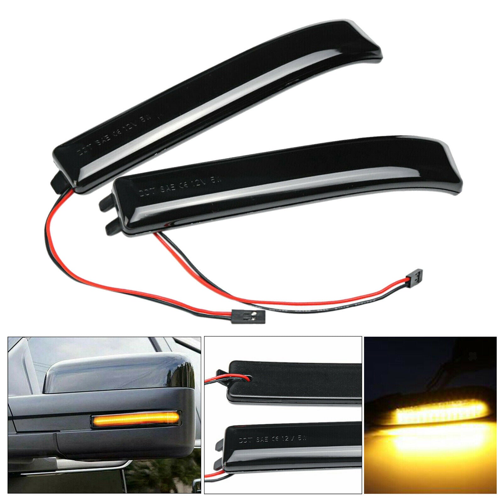 Pair of LED Side Mirror Turn Signal Light Signal Light for Ford   SVT