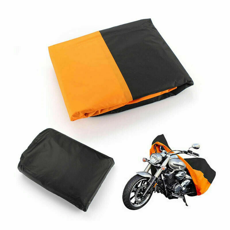 One XXXL Size Black Orange Motorcycle Cover Rain Dust Protector Bike Universal