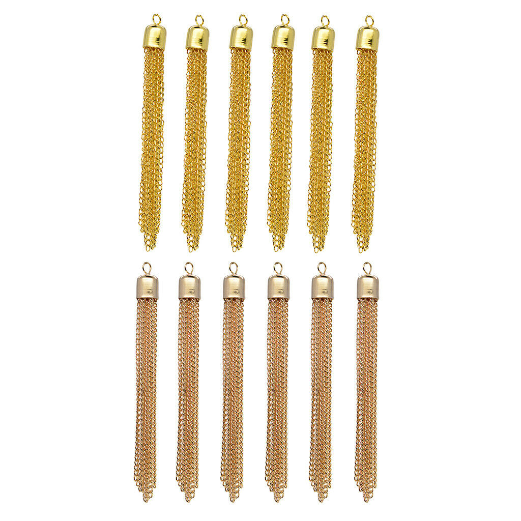 6pcs Handmade Chain Tassel Jewelry Making Charms Findings Necklace Pendants