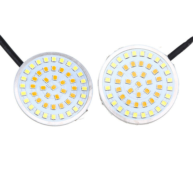 Round Amber White 48LED Turn Signal Inserts Light 12V Universal For Motorcycle