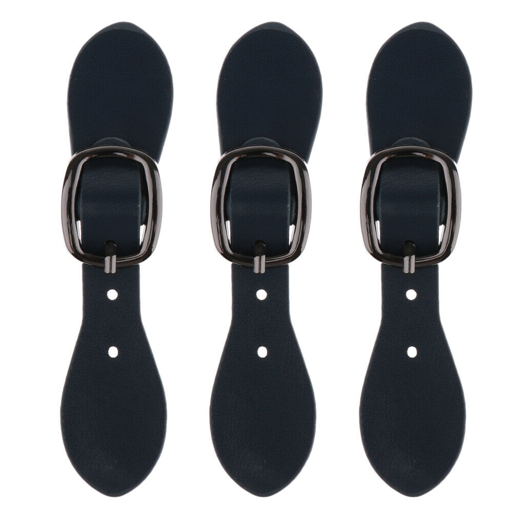 3X PU Leather Buckles Bag Making Fastener Snap Sew on Clasp Black