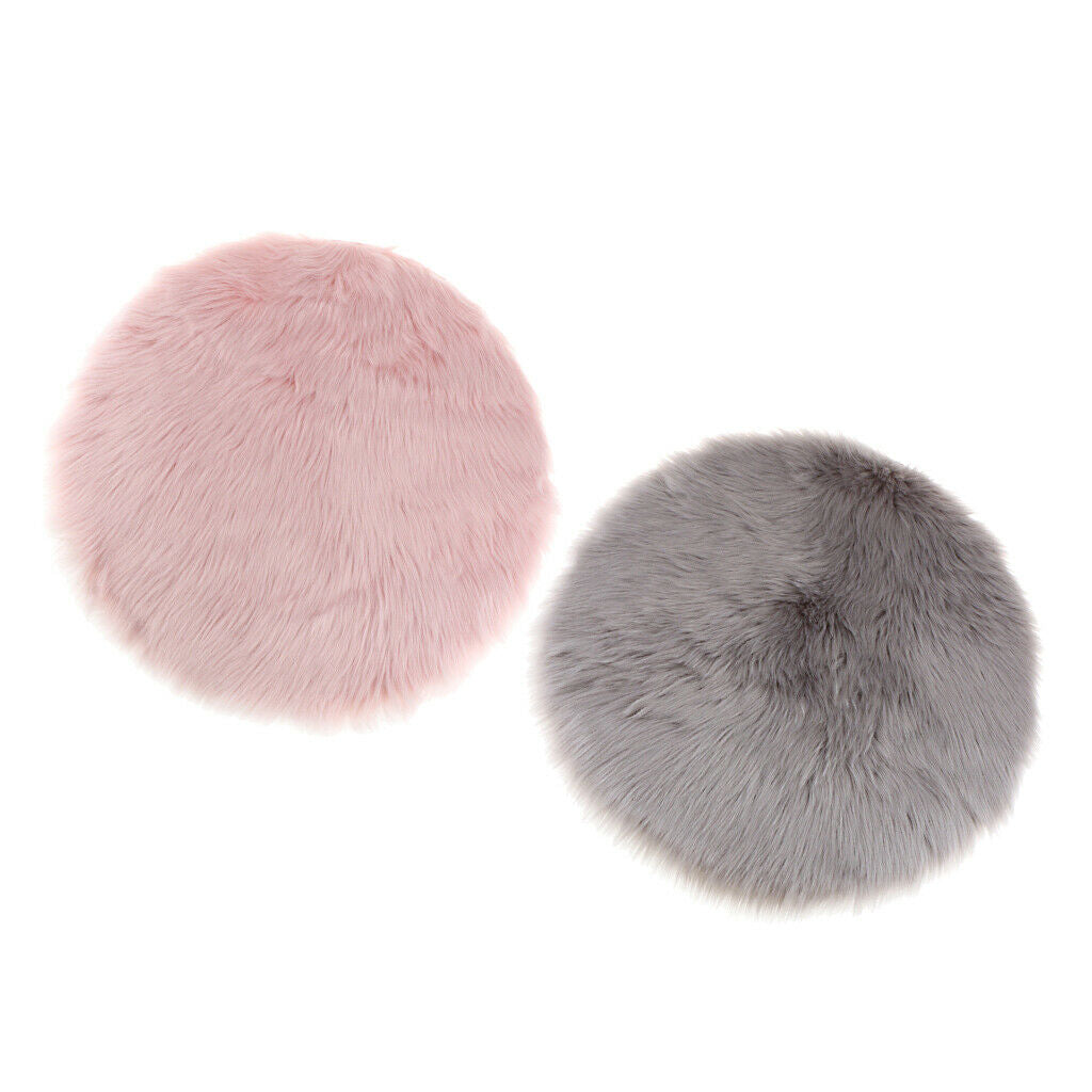 Different Colors Faux Fur Seat Cushion Pad, Artificial Plush Seat Mat