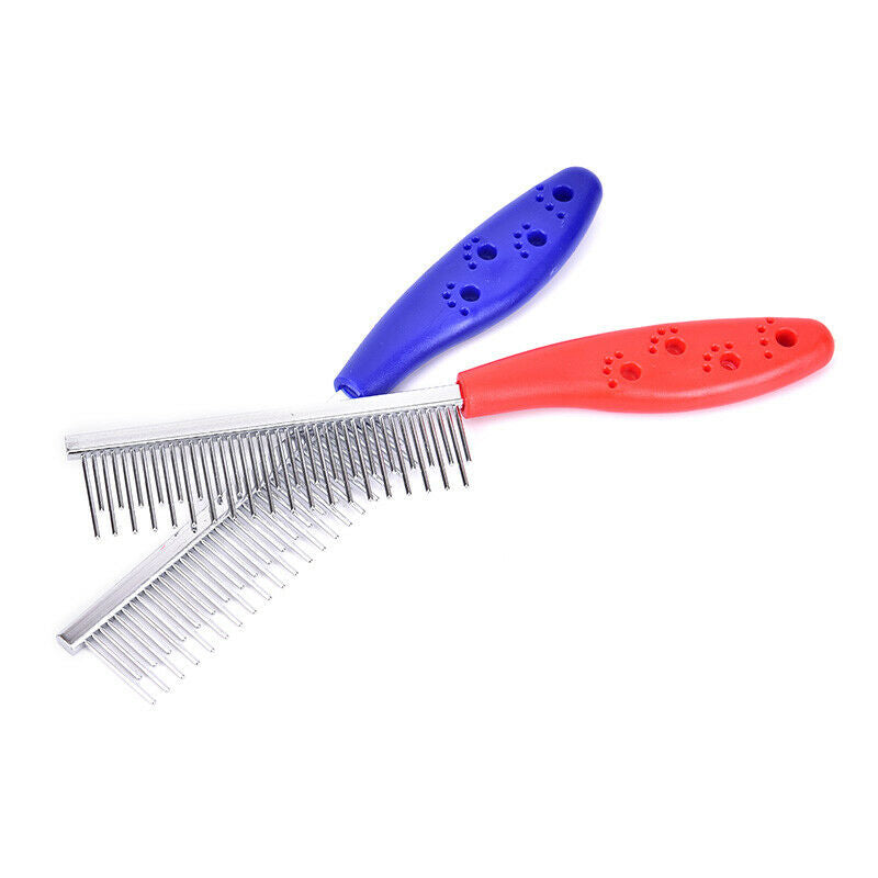 Pet Dog Cat Metal Double Row Teeth Brush Grooming Hair Comb Rake Tool Useful IE