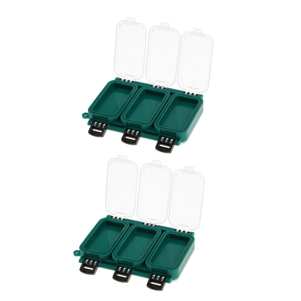 2pcs Fishing Lure Boxes Plastic Portable Storage Case Mini Box for Fishing