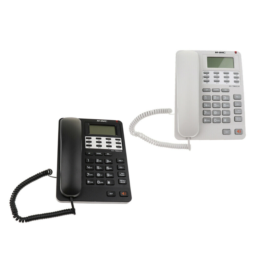 Fixed Dial Telephone Corded Home Office Hotel Desktop Landline Phone Black