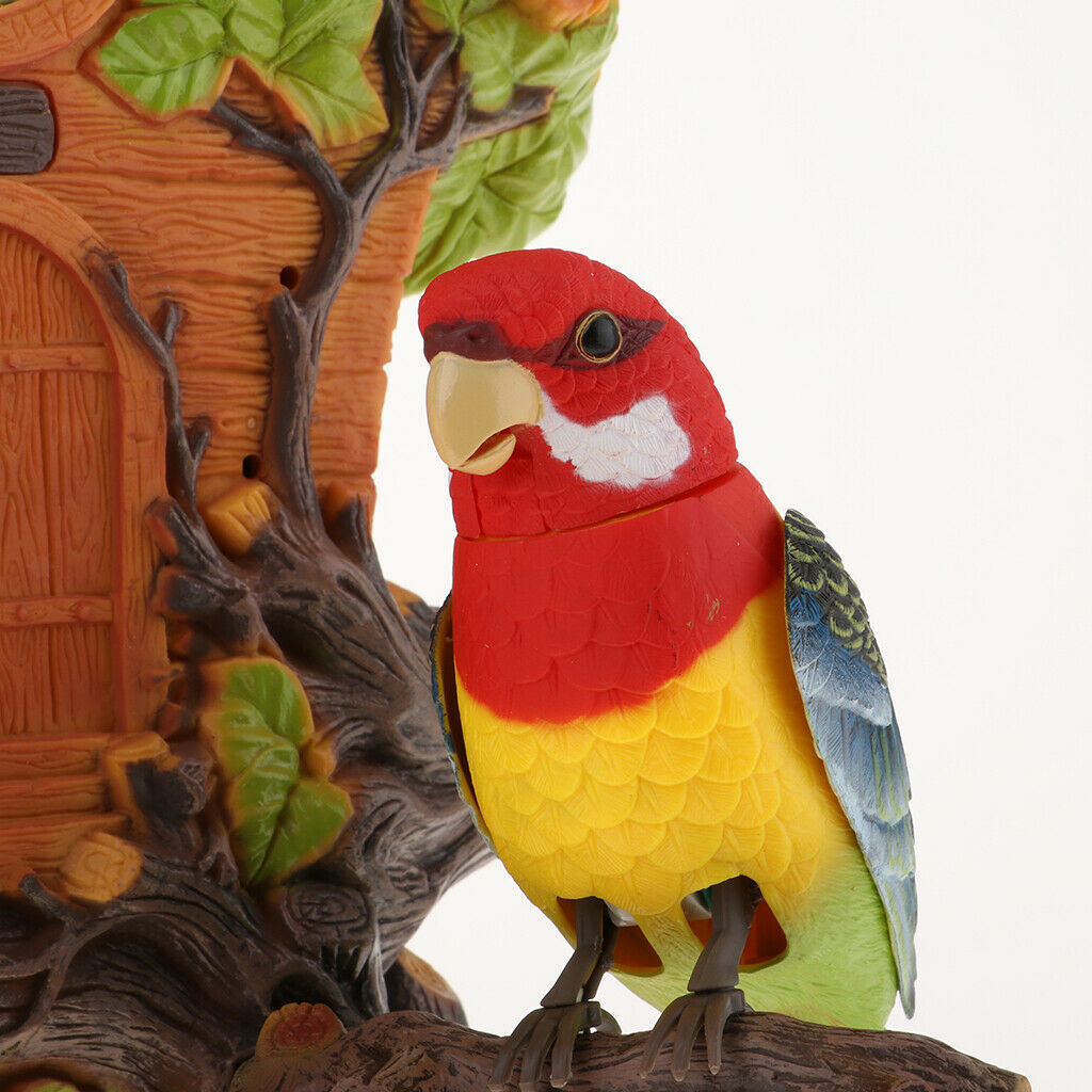 Wall Mounted Two Voice Activated Control Realistic Singing Dancing Parrots on