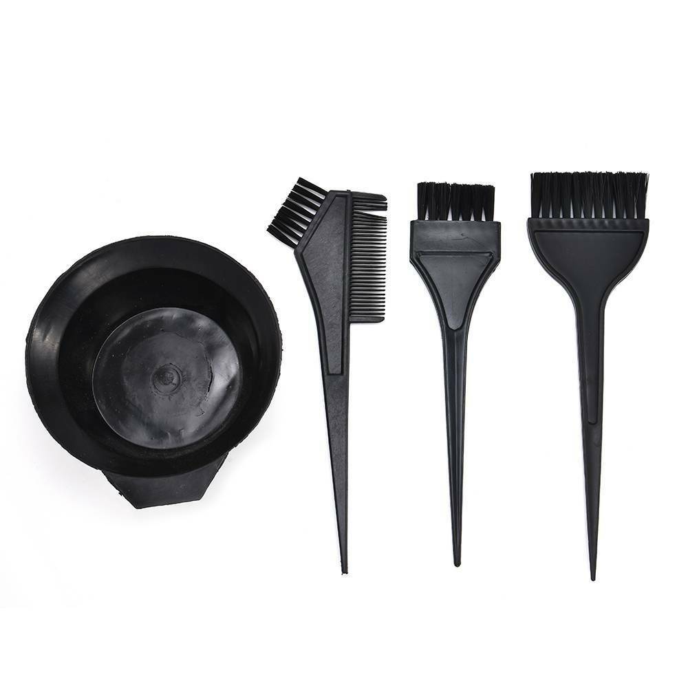 4Pcs  Hair Coloring Brush And Bowl Set Bleaching Dye Kit Salon Beauty Comb Tintï¼