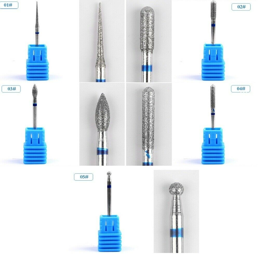5Pcs Alloy Mini Barrel Head Drill Bits Set Nail Tips Grinding Head