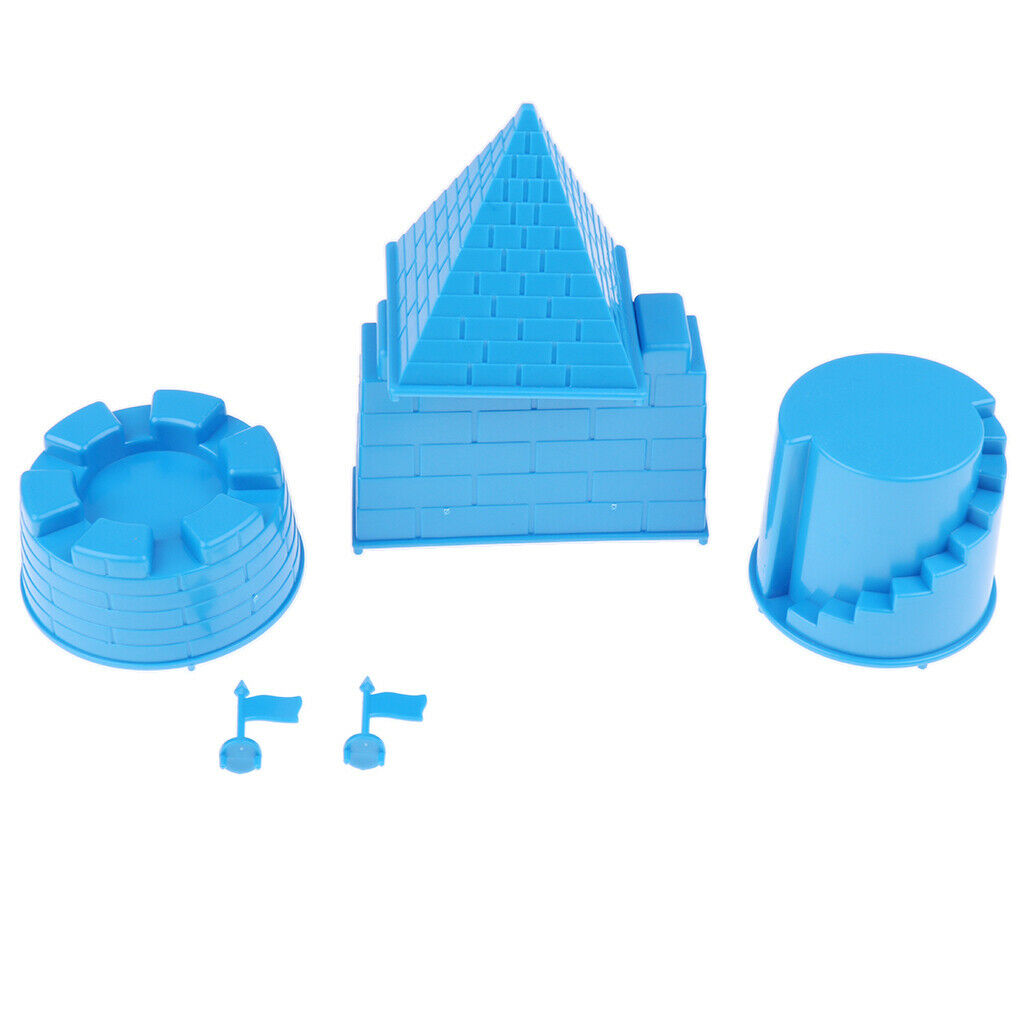 MagiDeal 6x Blue Castle Sand Clay Mold Kit Children Beach Pool Park Sand