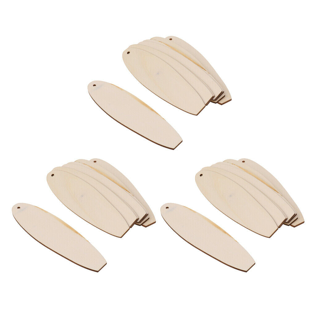 24x Wooden Plaques Rustic Wood Surfboard for Craft Kids DIY Wall Decoration