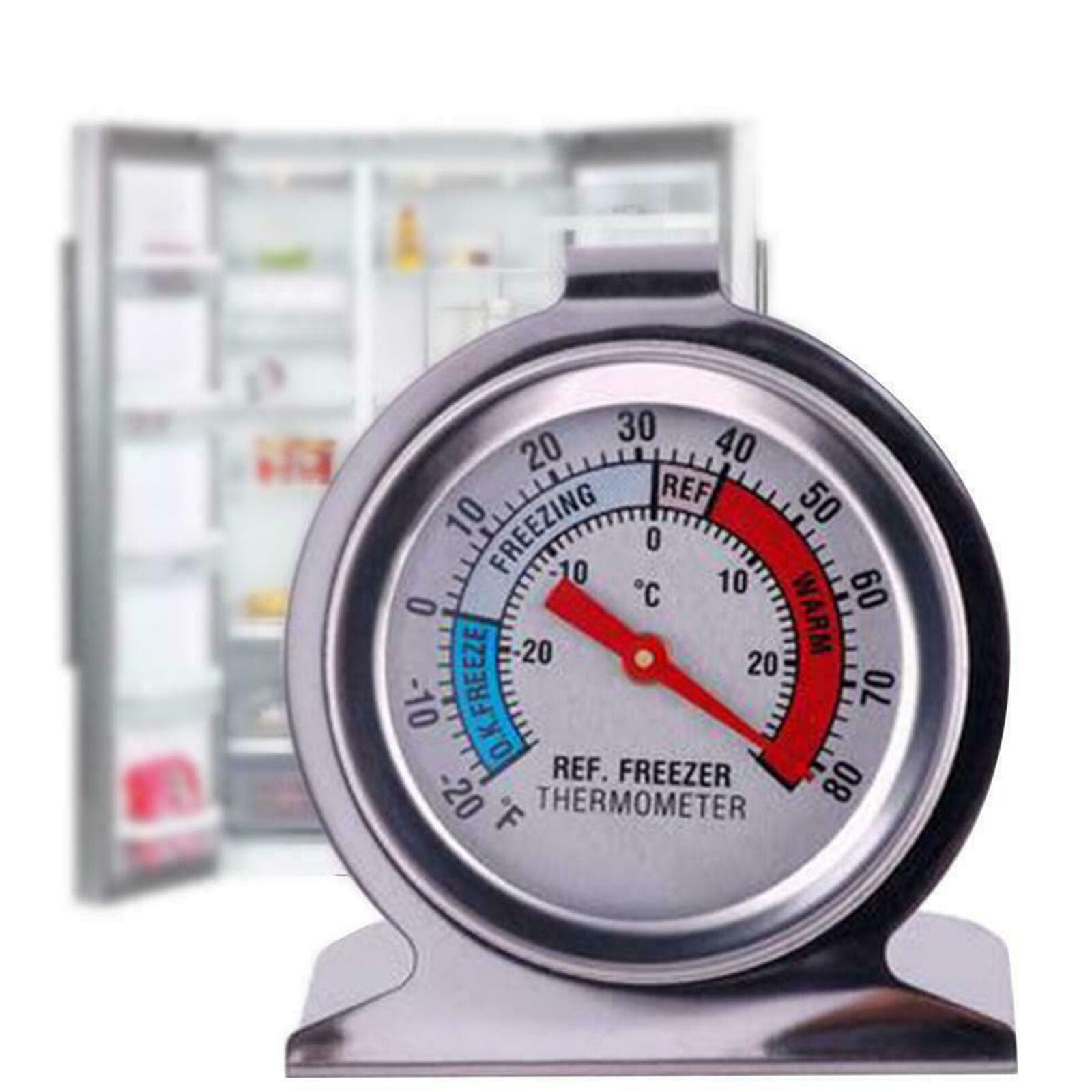 Stainless Steel Temp Refrigerator Freezer Dial Type Stainless Thermometer USA