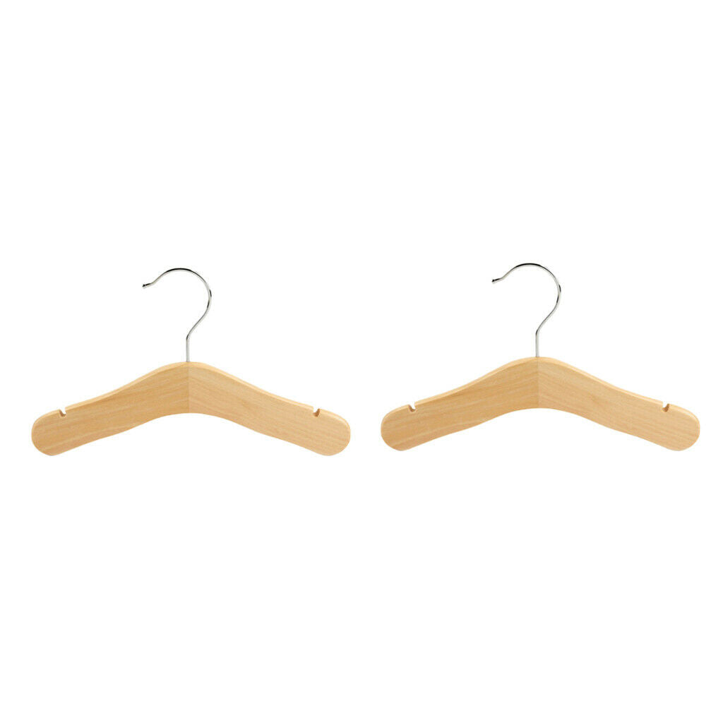 2 Pieces Children Baby Kids Wooden Coat Clothes Pants Hook Hanger Rack Stand