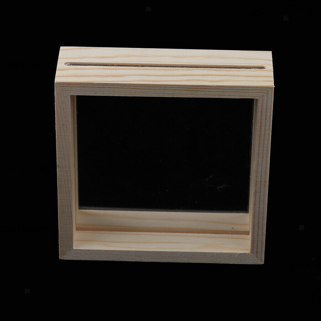 2 Pack Wooden Floating Picture Frames Specimen Frame for Double Sided Glass