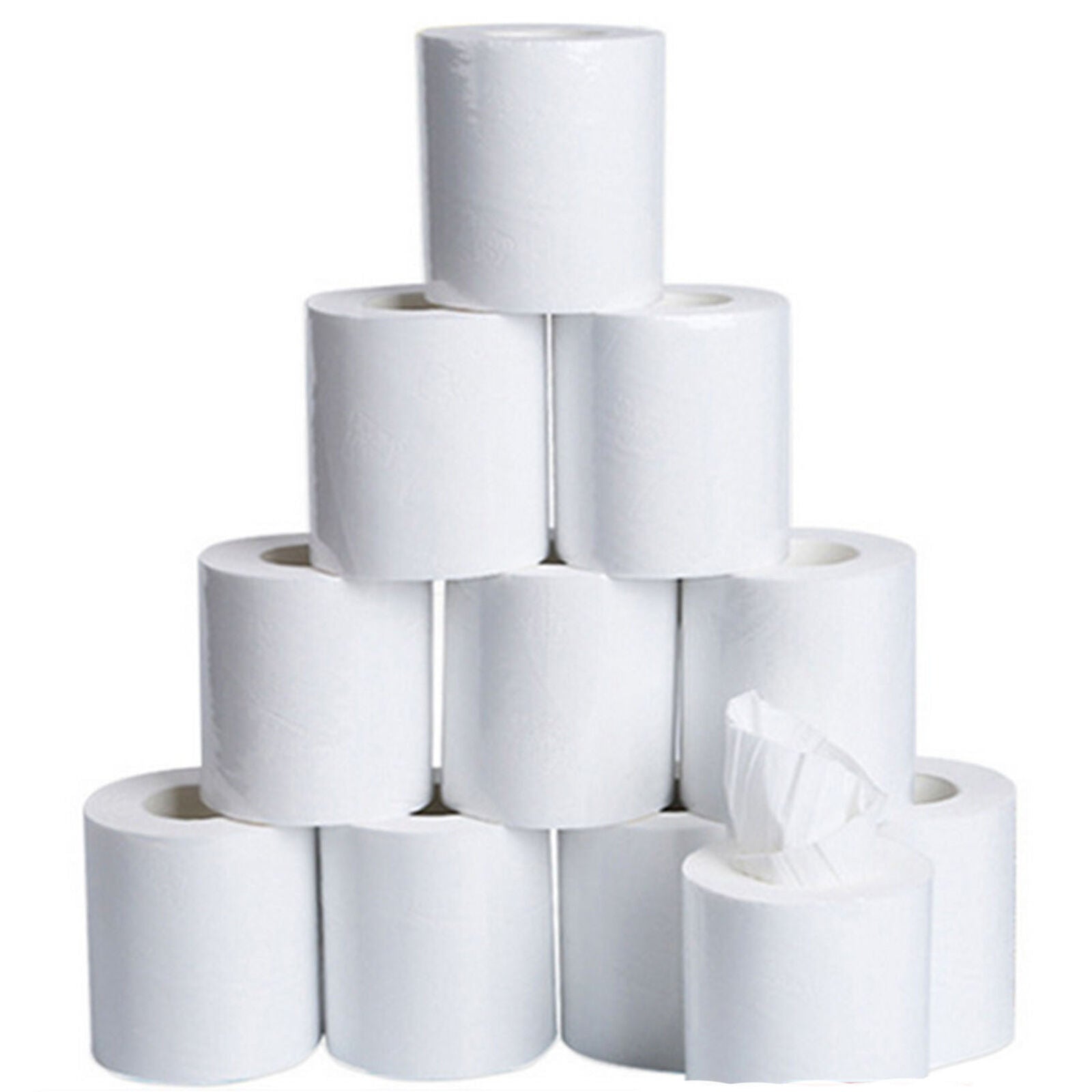 Household 10 Rolls Paper Bulk Rolls Bath Tissue Bathroom White Soft 3 Ply