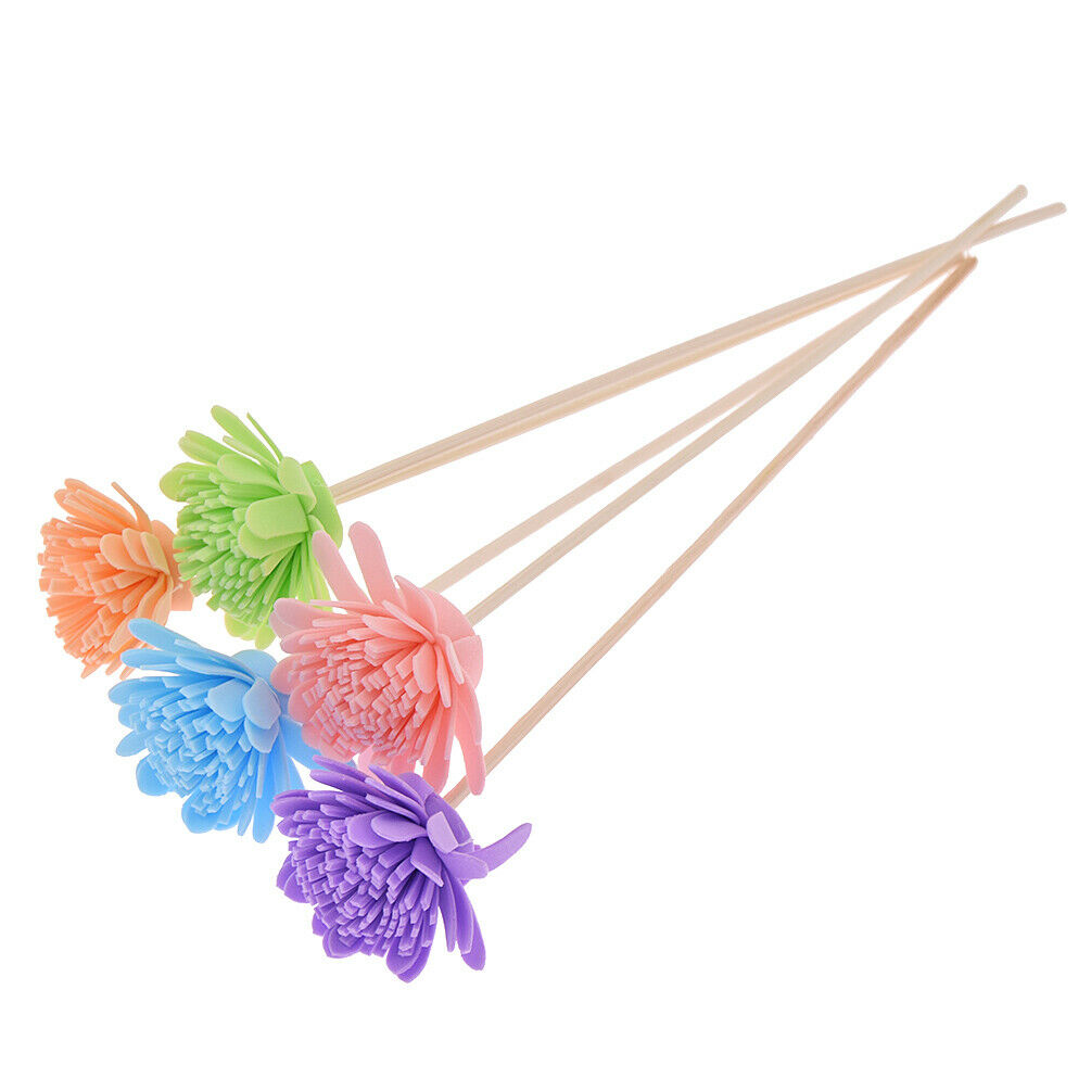 5PCS Mixed Color Rattan Reed Diffuser Sticks Chrysanthemum Aroma Home Fragrance