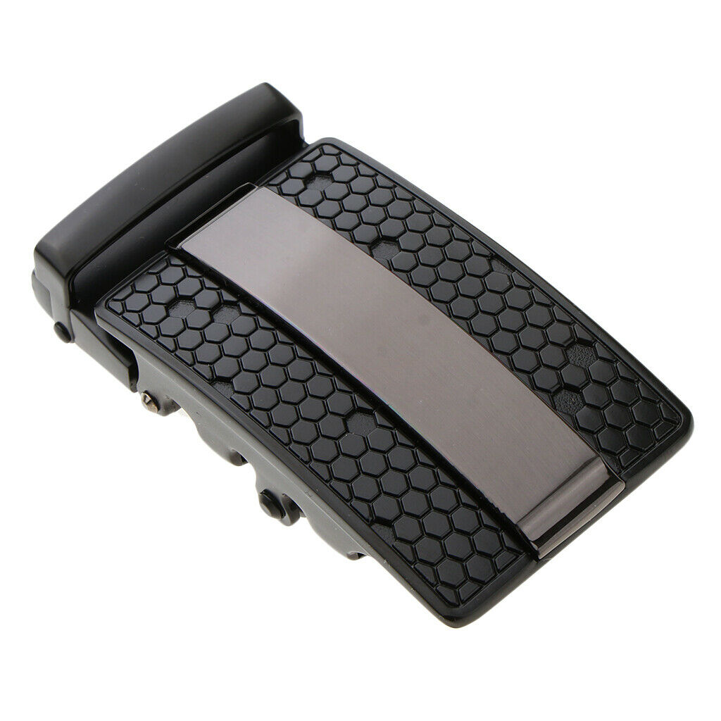 Mens Black Dress Leather Belt Ratchet Automatic Metal Buckle Replacements