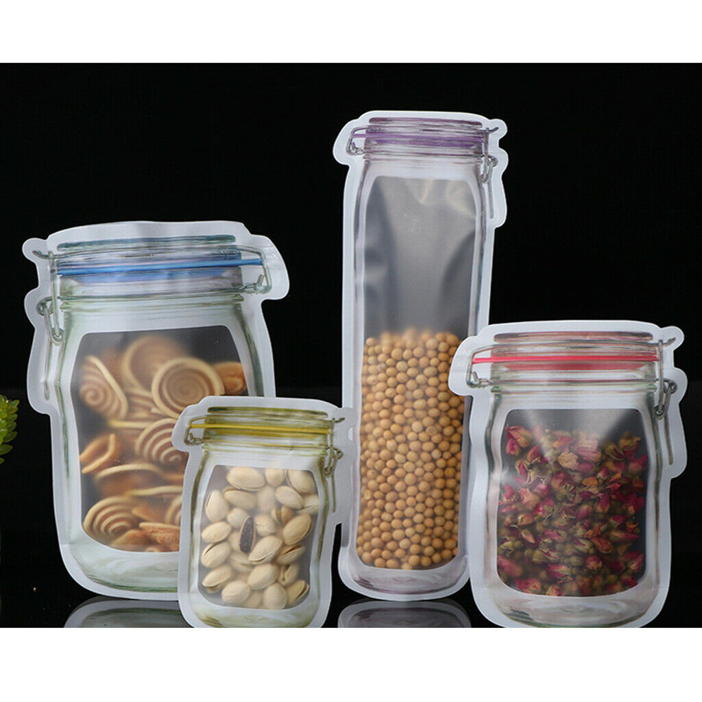 Mason Jar Design  Seal Zipper Bags Food Storage  20Pcs