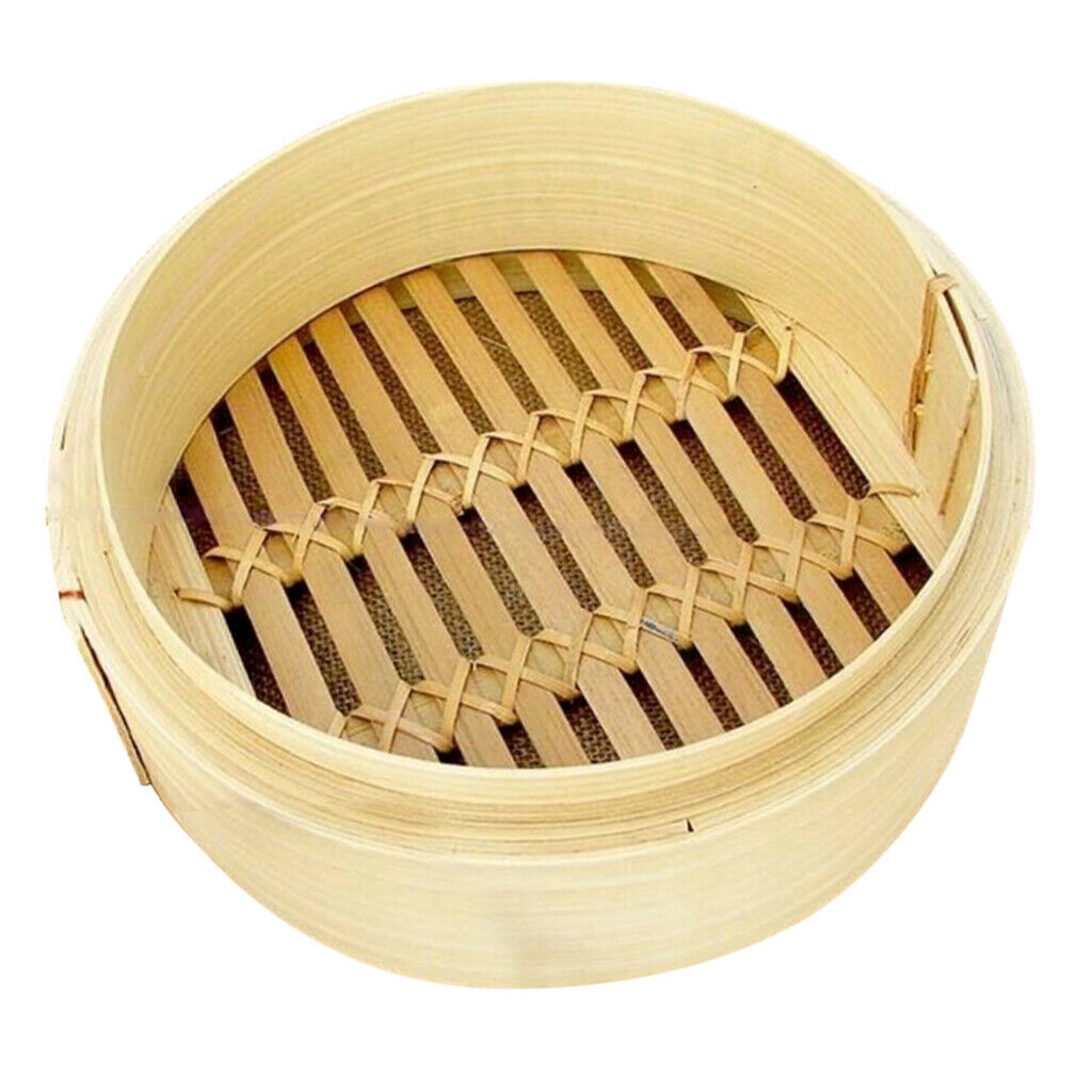 2PCS Natural Bamboo Steamer Basket Classic   Sum Seafood Steamer 7.9inch