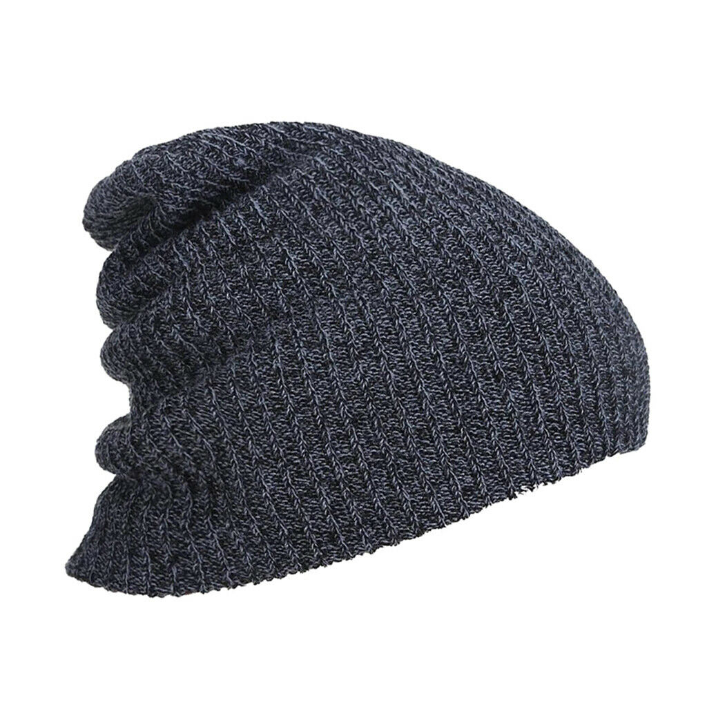 Men WomenCausal  Knitted Baggy Beanie Winter Warm Hat Ski Knit   Black