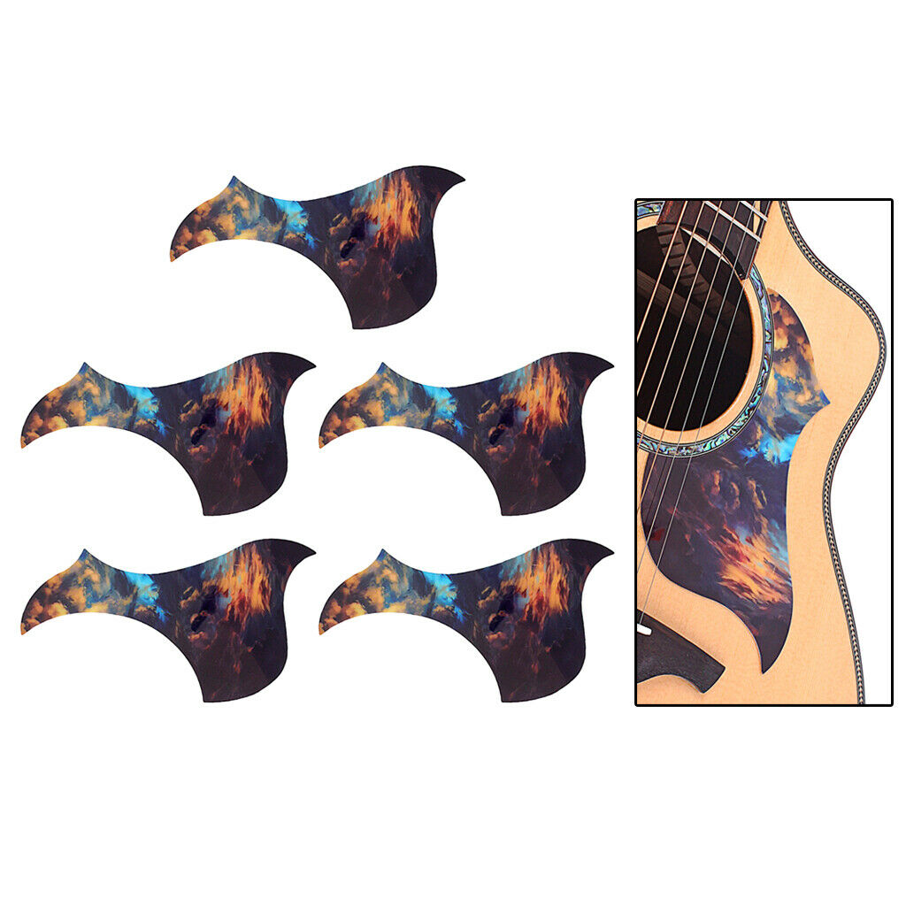 5x Acoustic Guitar PVC Pickguards Self-adhesive Beautiful Printing DIY Parts
