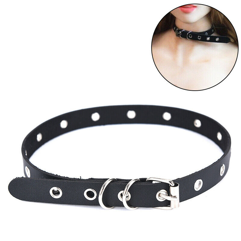 Women Punk Gothic Leather Choker Necklace Sexy Collar Neck Ring Jewelry G-PN.DD