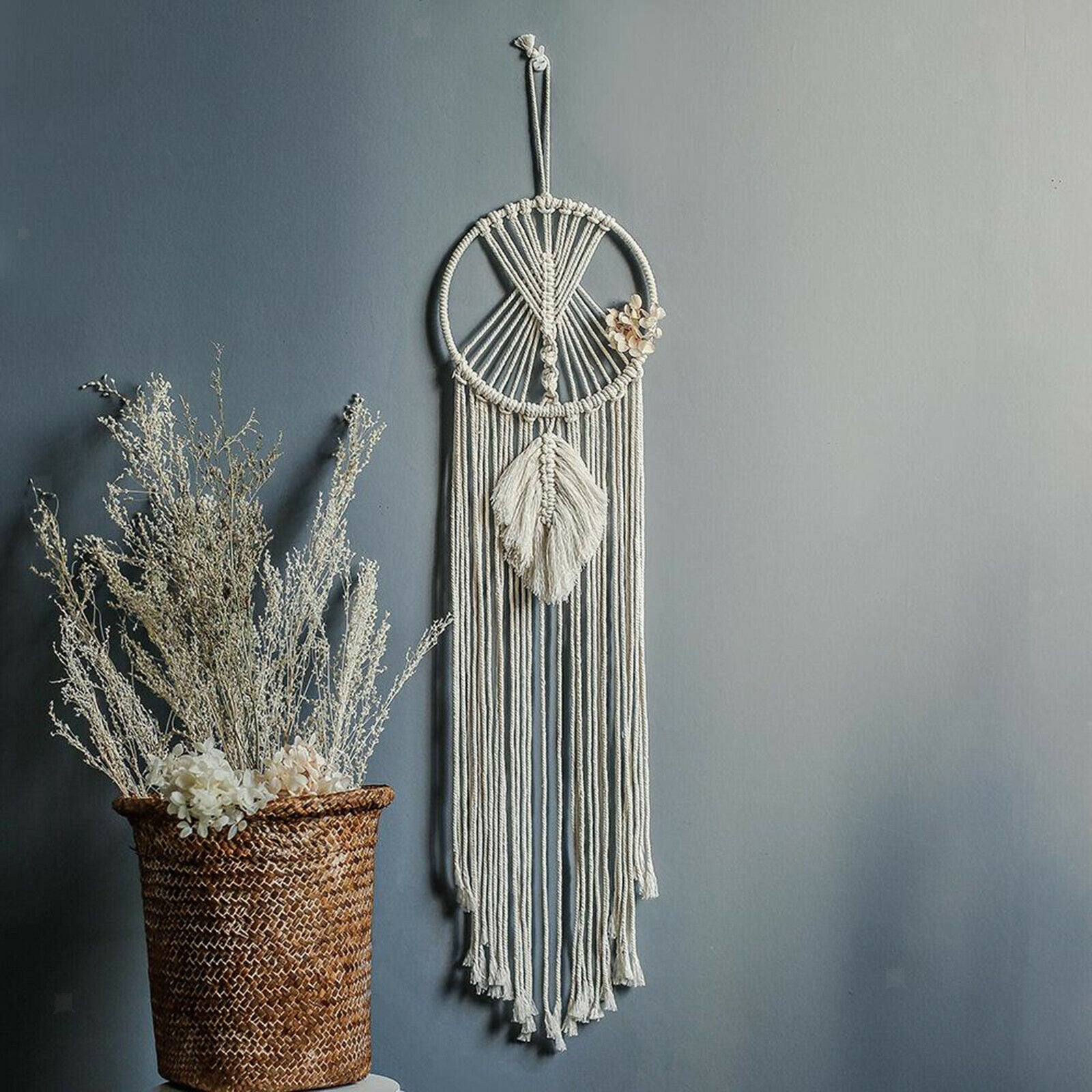 Wall Hanging Dream Catcher Macrame Woven Decor Handmade Tapestry for Girls 95cm