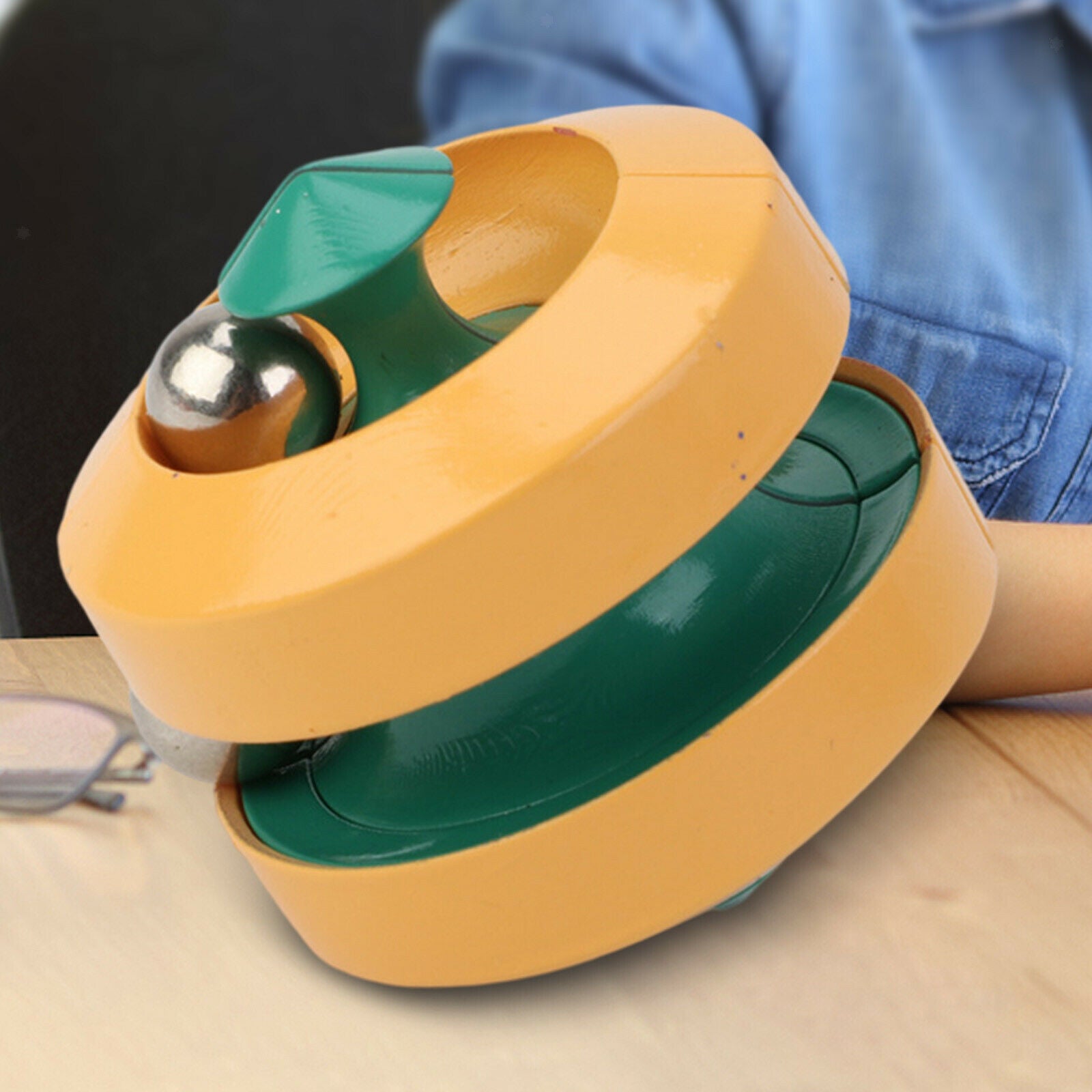 Spin Bean Toys Anti-Anxiety Hand-Eye Coordination for Kids & Adults Yellow
