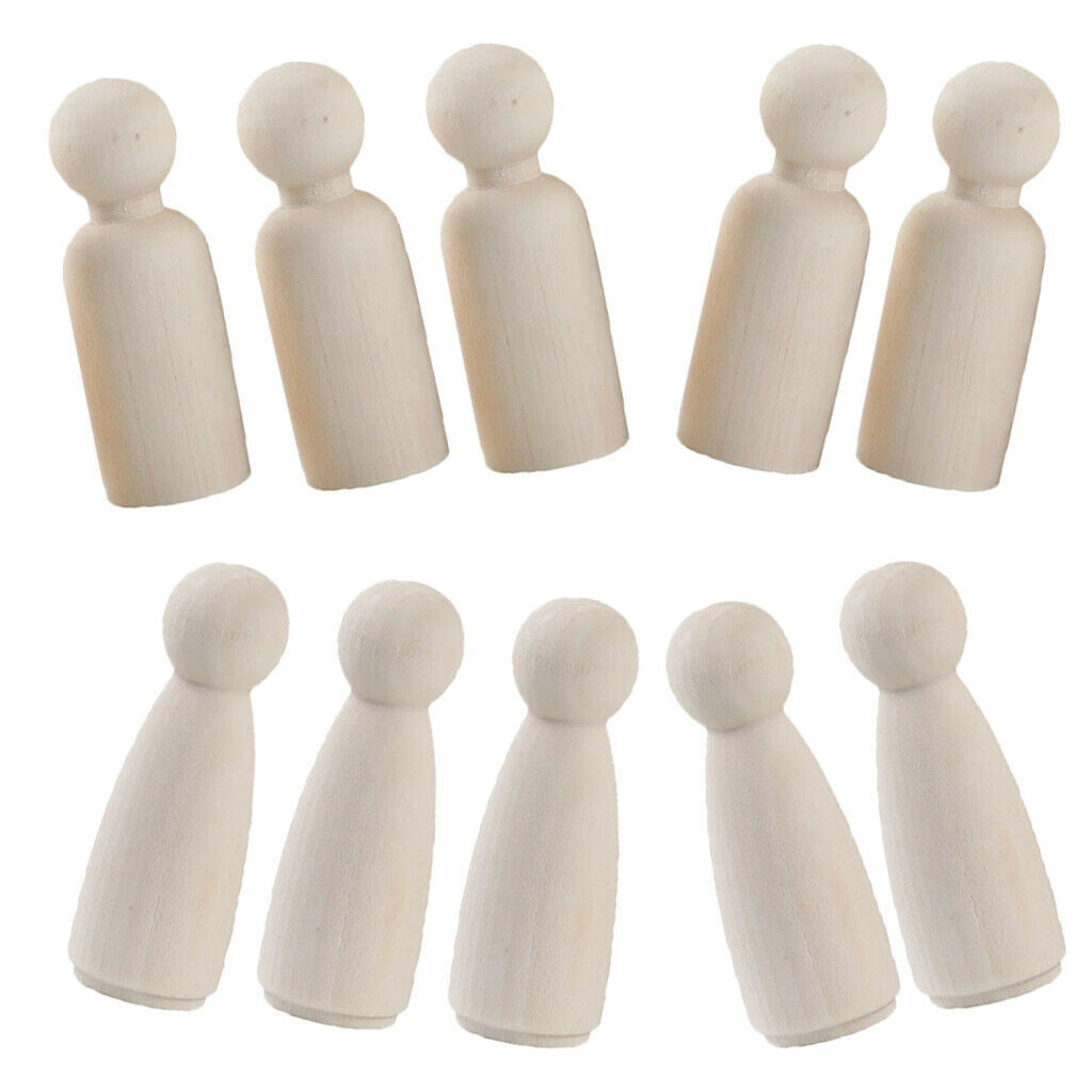 10x hardwood male / female natural unfinished wooden pegs