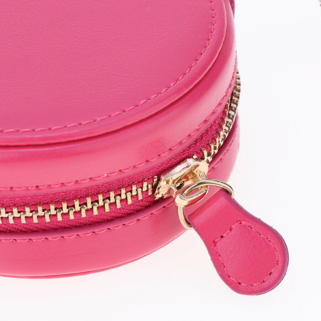Beauty PU Leather Compact Case with Strap Red Universal for Mini Camera