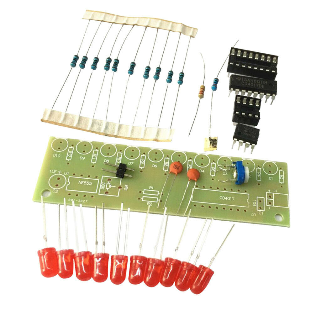 3-5V NE555+CD4017 Kit 10 Channel LED Light Light DIY Kit Electronic Board