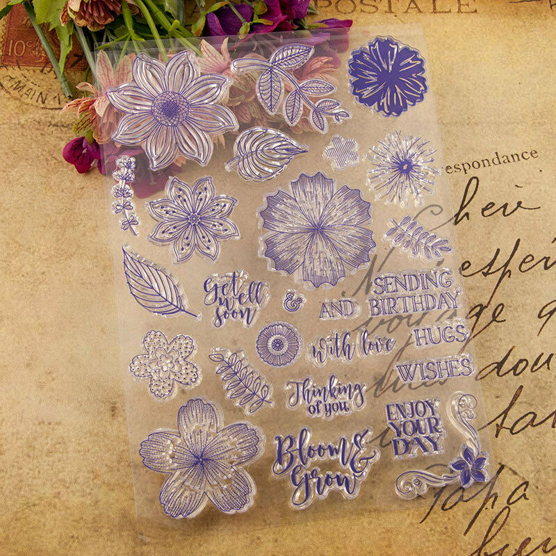 Flower Silicone Clear Rubber Stamps Seal Scrapbooking Embossing Album Decor DIY
