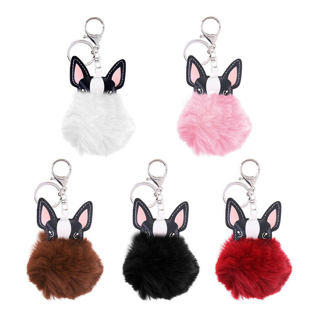Puppy Dog Animal Cartoon Kids Toys Birthday Gift Pendant Keychain Wine Red