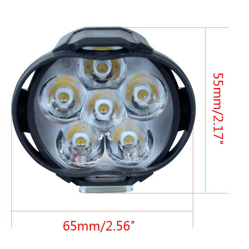 1 Pair 6 LED Spotlight Spot Light Motorcycle Headlight Super Bright Fog LampSJCA