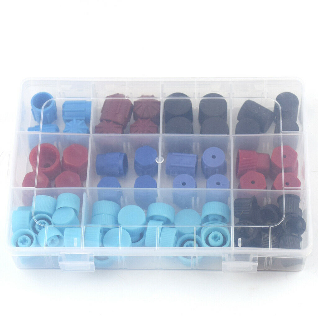 77 Pieces A/C Air Conditioning Service Charging Port Service Caps R134a High Low