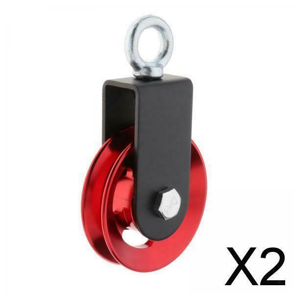 2X Aluminum Alloy Bearing Pulley Load For Lifting Cable Workout Wheel Red
