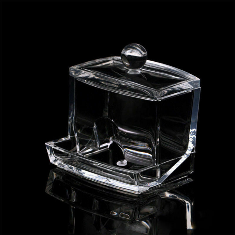 Clear Acrylic Q-tip Makeup Storage Cotton Swab Holder Box Cosmetic Organizers