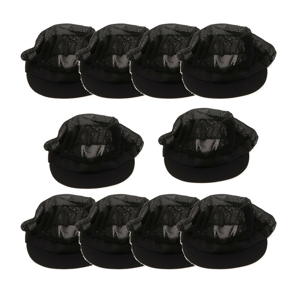 10xCook Adjustable Men Women Kitchen Baker Chef Elastic   Hat Black C