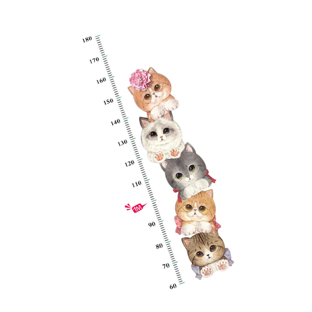 Animal Cats Height Chart Measure for Kids Children Wall Art Mural Decor Vinyl