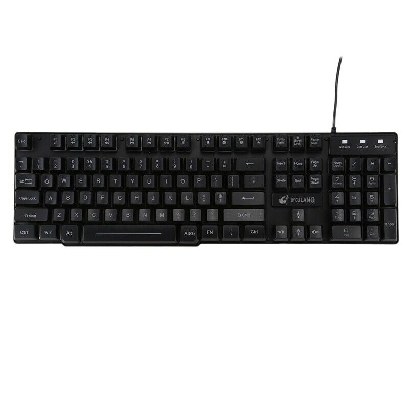 4X(ZIYOULANG Wired Keyboard Mouse Combination LED Light Mechanical Contact K1Q5)