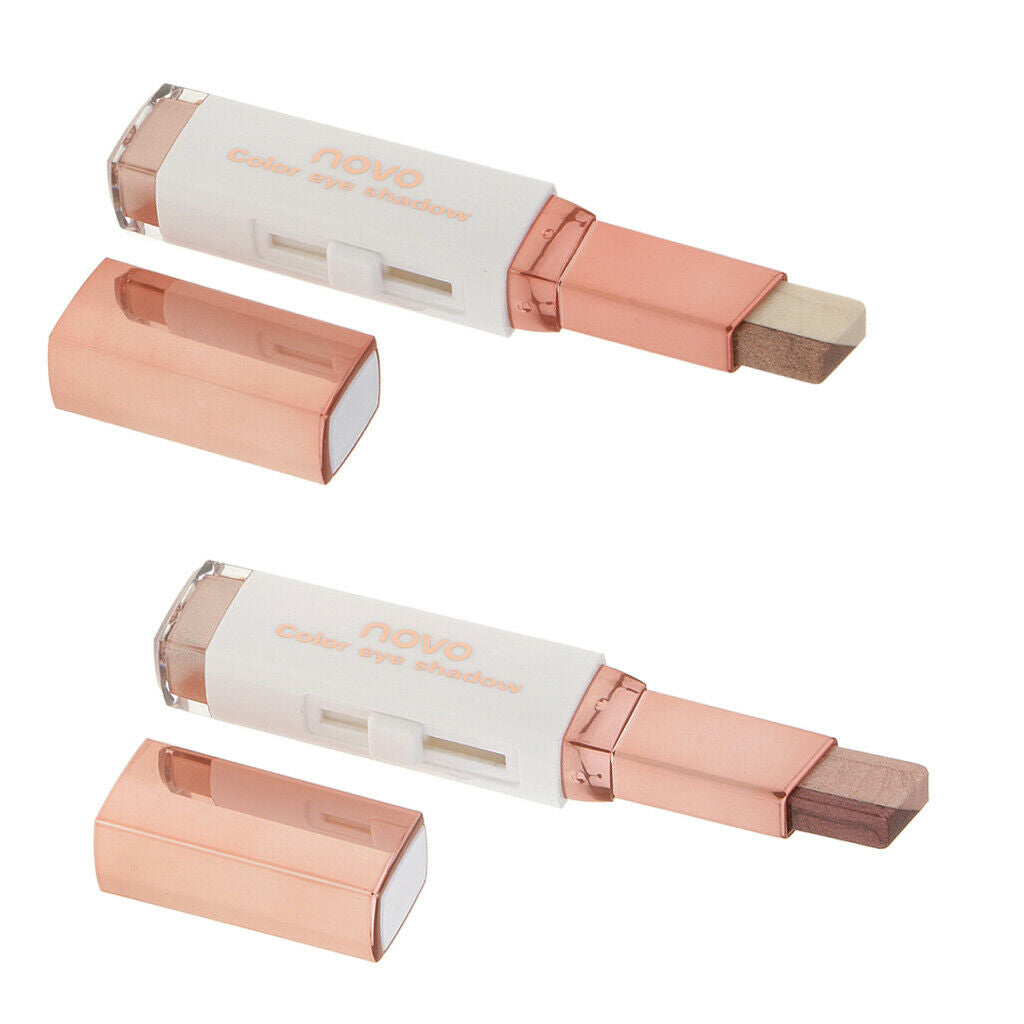 2Pcs Double Color Shimmer Eye Shadow Pen Long Lasting Eyeshadow Makeup Stick