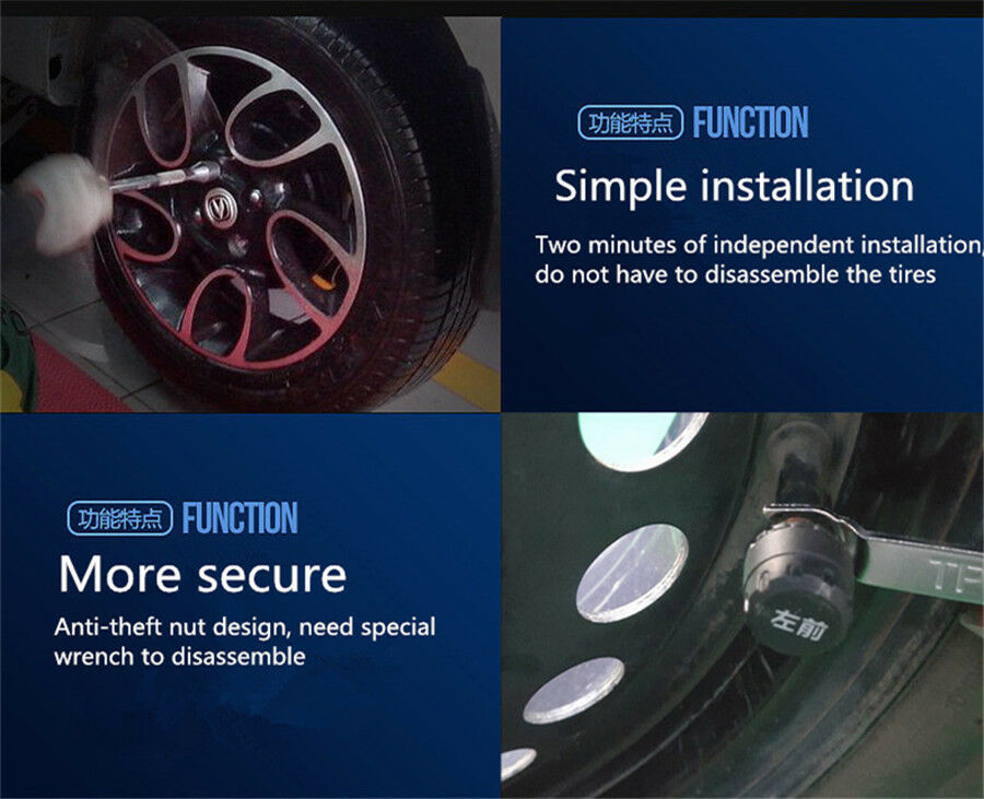 Car TPMS Tire Pressure Monitor System Alarm Security Kit For Android DVD Player
