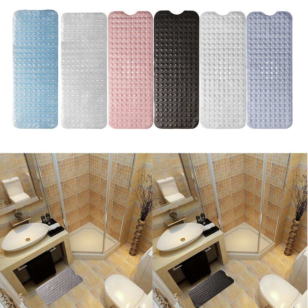 Extra Long Non-slip Bathroom Bathtub Mat with Suction Cup Transparent