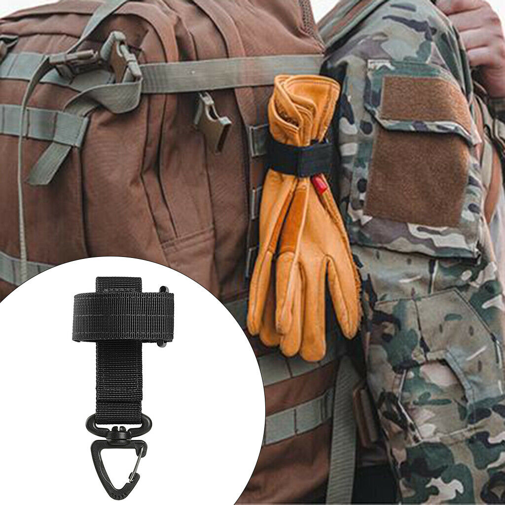 3X Glove Holder Strap Grabber Hiking Climbing Belt Rope Hanger Hook Black