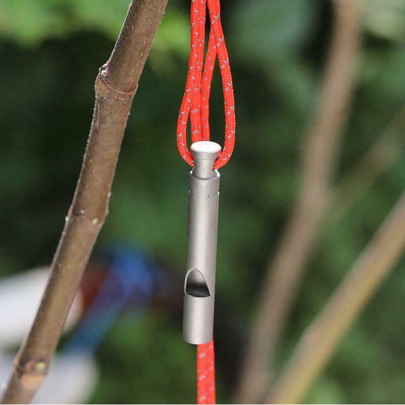 Pure Titanium Survival Whistle Outdoor High Frequency Whistle With Cord